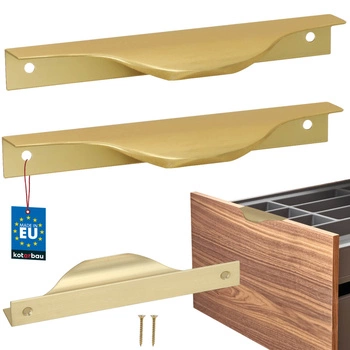 Hranatá nábytková úchytka moderná hliníková zlatý matný 128 mm sada 2 ks.