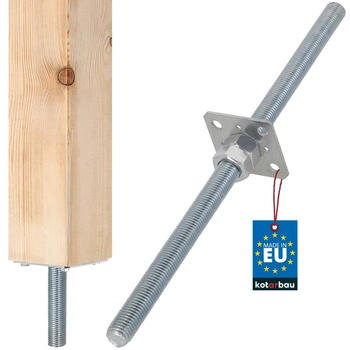 Základňa tyče nastaviteľný závit 80x80x500 mm