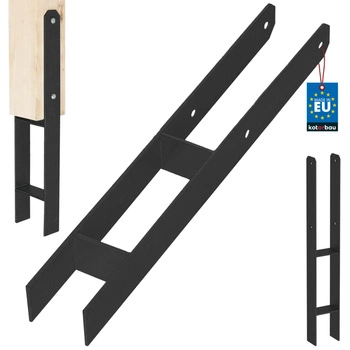 Základňa stĺpika h na zamurovanie pozinkovaná čierna 70 mm