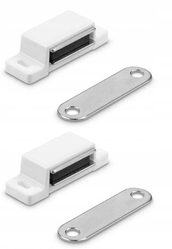 Zámok magnetický na nábytok pre skrinky 2 ks - Farba biela