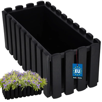 Kvetináč balkónová truhlica na zábradlie rustikálny antracit 400 mm