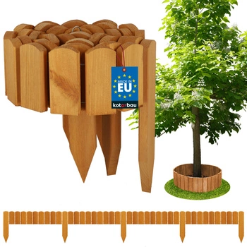 Záhradný plot palisádový drevený obrubník poháňaný dub 200x10 cm