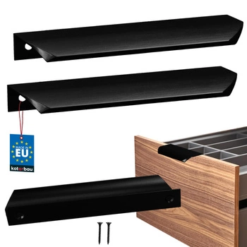 Úchyt nábytkový hliníkový čierny mat 128/148 mm sada 2 ks.