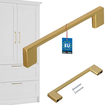 Kuchynská nábytková úchytka klasická moderná dlhá zlatá matná 128 mm