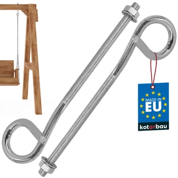 Hojdačkový hák skrutkovací nerezový M8 170 mm sada 2 ks.