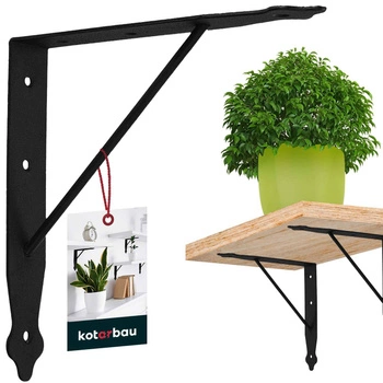 Podpera na police s výstuhou čierna 20x20 cm