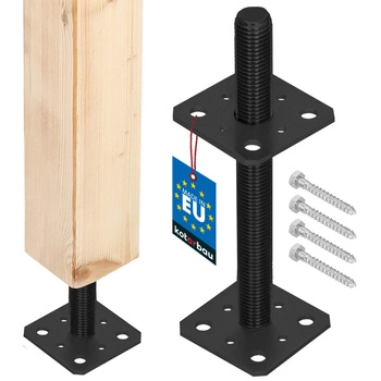 Podstavec stĺpa skrutkovací nastaviteľný závit m24 antracitový 80x80x250 mm