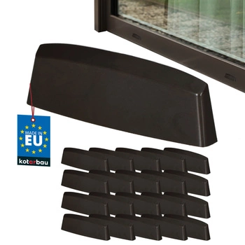 Zátka odvodnenia pre okná PVC hnedá 36 mm sada 20 ks.