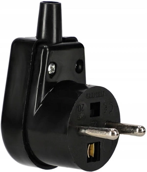 Uholník konektor, rozoberateľný, uzemnenie, zástrčka 16A - Farba čierna