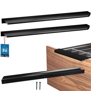 Úchyt nábytkový hliníkový čierny mat 320/340 mm sada 2 ks.