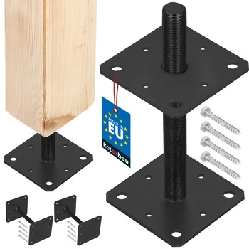 Podstavec stĺpa skrutkovací nastaviteľný antracit 160x160x250 mm sada 2 ks.