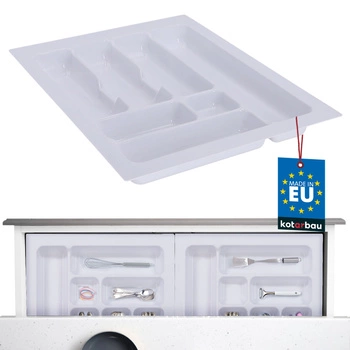 Organizér na príbory vložka do kuchynskej zásuvky biely 49x38 cm