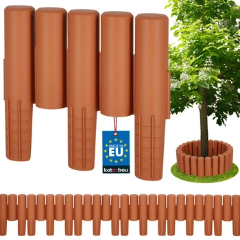 Záhradný plôtik plot plastový zatĺkací terakota 2,7 m