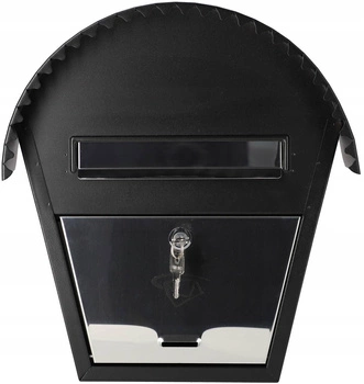 Čierna poštová schránka na noviny 377x200 oceľová poštová schránka