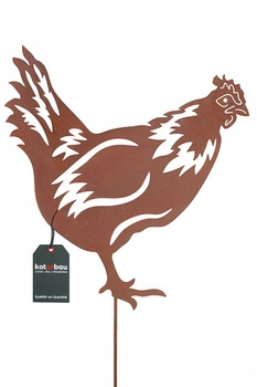 Figúrka sliepka kovový ornament záhrada hrdza