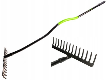 Vystužené záhradné hrable 14-zubové kovové hrable s násadou