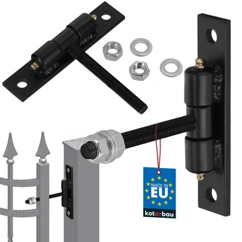 Záves brány s maznicami priskrutkovaný čierny fi 12 mm