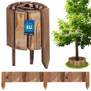 Obruba dreveného plotu palisáda hnedá 15x110 cm