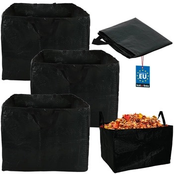 Záhradný kôš na lístie trávu obdĺžnikový zelený 120 l sada 3 ks.