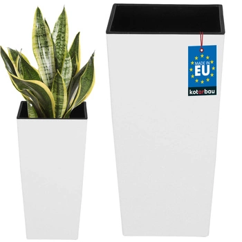 Kvetináč 140x140x267 mm urbi štvorcový biely s vložkou