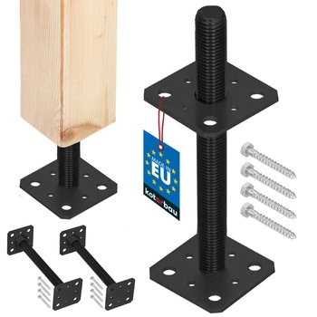 Podstavec stĺpa skrutkovací nastaviteľný antracit 80x80x250 mm sada 2 ks.
