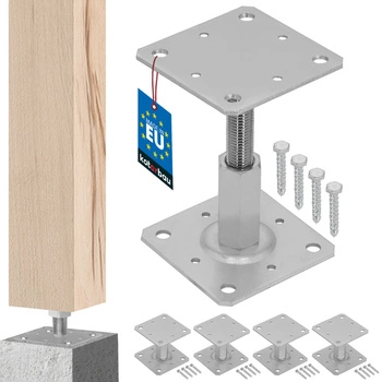 Vertikálne nastaviteľný držiak stĺpa 110x110 mm sada 4 ks.
