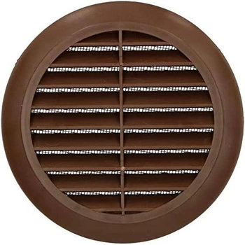 Vetracia mriežka okrúhla s mriežkou fi125 plast - Farba hnedá