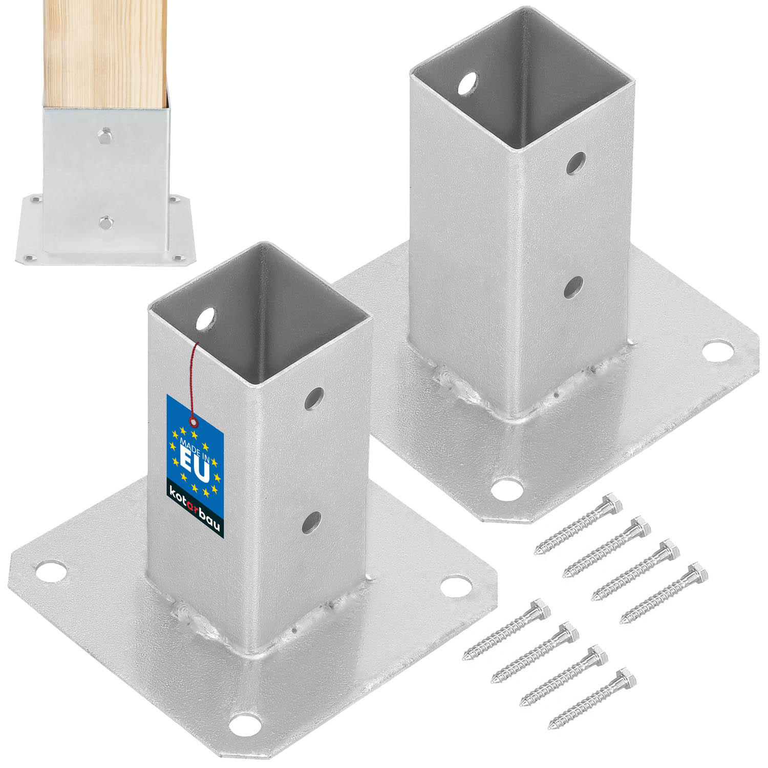 Skrutkovaná základňa tyče 50x50 mm sada 2 ks.