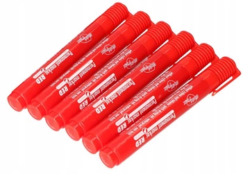 Permanentný popisovač červený vodeodolný okrúhly - 6 ks.