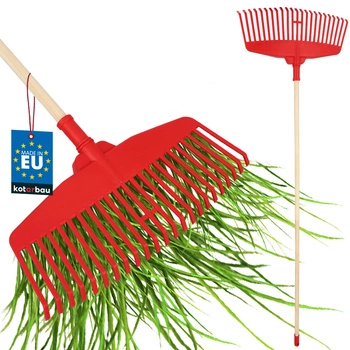 Hrable na lístie, trávu a seno 48,5 cm s drevenou násadou 1,5 m