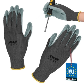Rukavice pracovné protišmykové potiahnuté latexom sivé veľkosť m