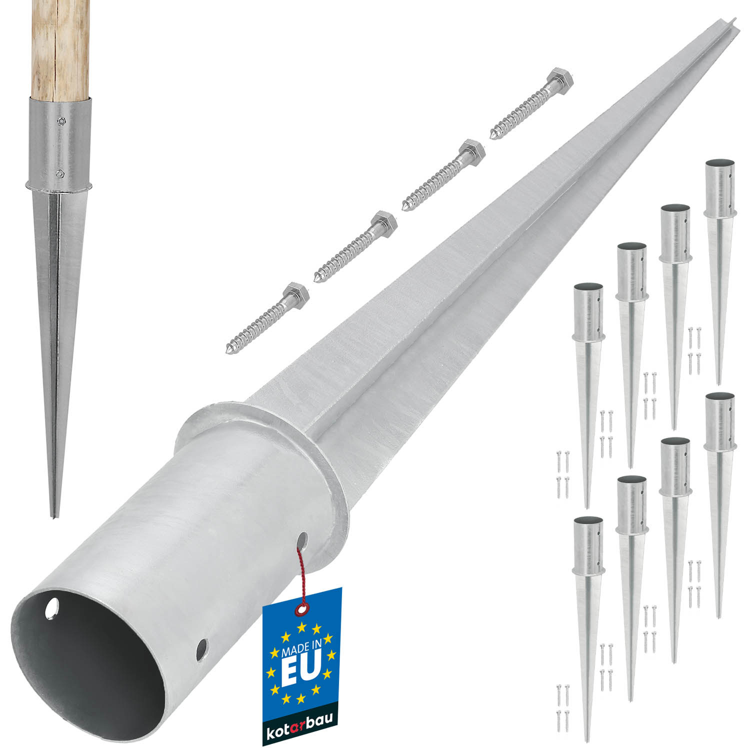 Základňa stĺpa kotva s kladivom fi 80 - 8 ks.