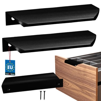 Úchyt nábytkový hliníkový čierny mat 96/116 mm sada 2 ks.