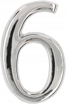 Číslo domu "6" číslo dverí 5 cm chróm