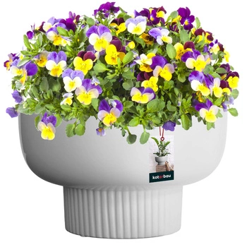 Keramické glazované biele kvetináče 24 cm