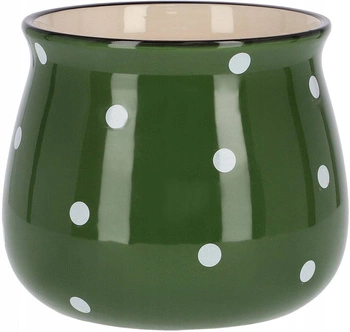 Hráškovo zelený keramický kvetináč - 125 mm