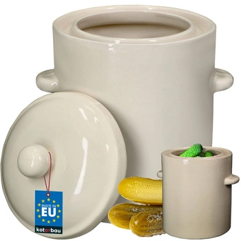 Kameninový sud s vekom biely 5 l