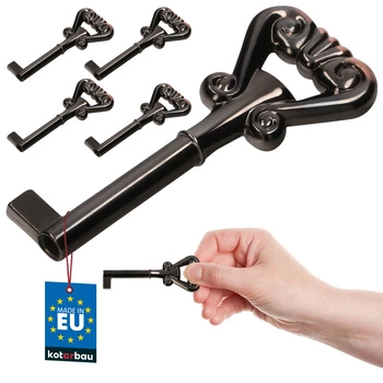 Kľúč na barový nábytok univerzálny dekoratívny retro čierny 7 cm sada 5 ks.