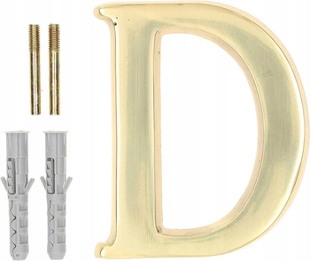 Písmeno "d" pre výšku domových dverí z mosadze 10 cm