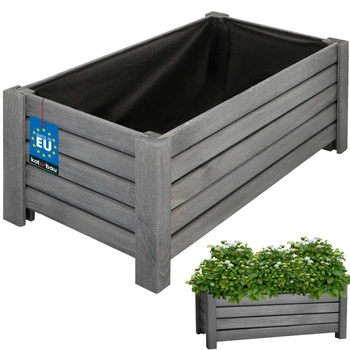 Drevený záhradný box na kvetináče antracitový 60x33 cm