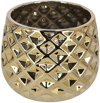 Kvetináč keramický glazovaný 13 cm - Farba zlatá