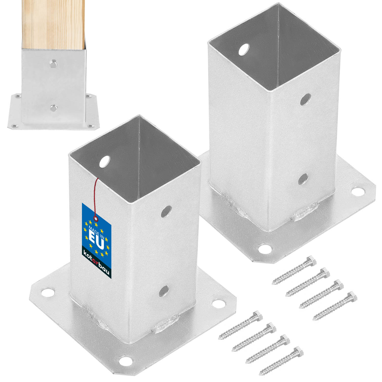 Skrutkovaná základňa tyče 70x70 mm sada 2 ks.