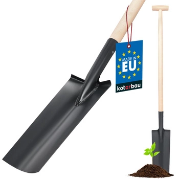 Lopata špádlová drenážna úzka dlhá záhradnícka - Farba čierna