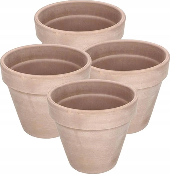Hlinený hrniec 15 cm terakota kryt sada 4 ks.
