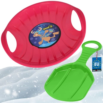 Sánky jablíčko na sánkovanie ružové zelené sada 2 ks.