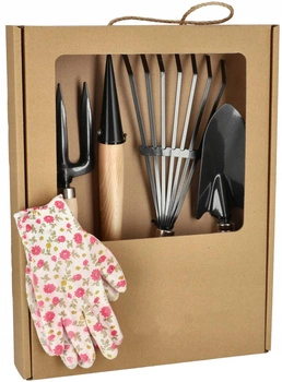 Mini sada záhradného náradia 4 ks. + rukavice