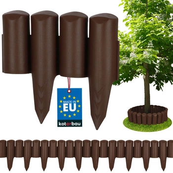 Záhradný plôtik plot plastový zatĺkací hnedý 2,5 m