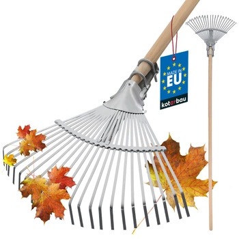 Kovové lopatkové hrable nastaviteľné na lístie trávu seno s násadou 150 cm