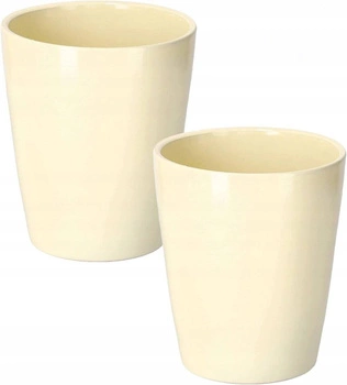 Keramický kvetináč 12 cm krémový - 2 ks.