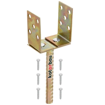 Základňa stĺpa s tyčou 0-125 u kotva do muriva - Farba zlatá